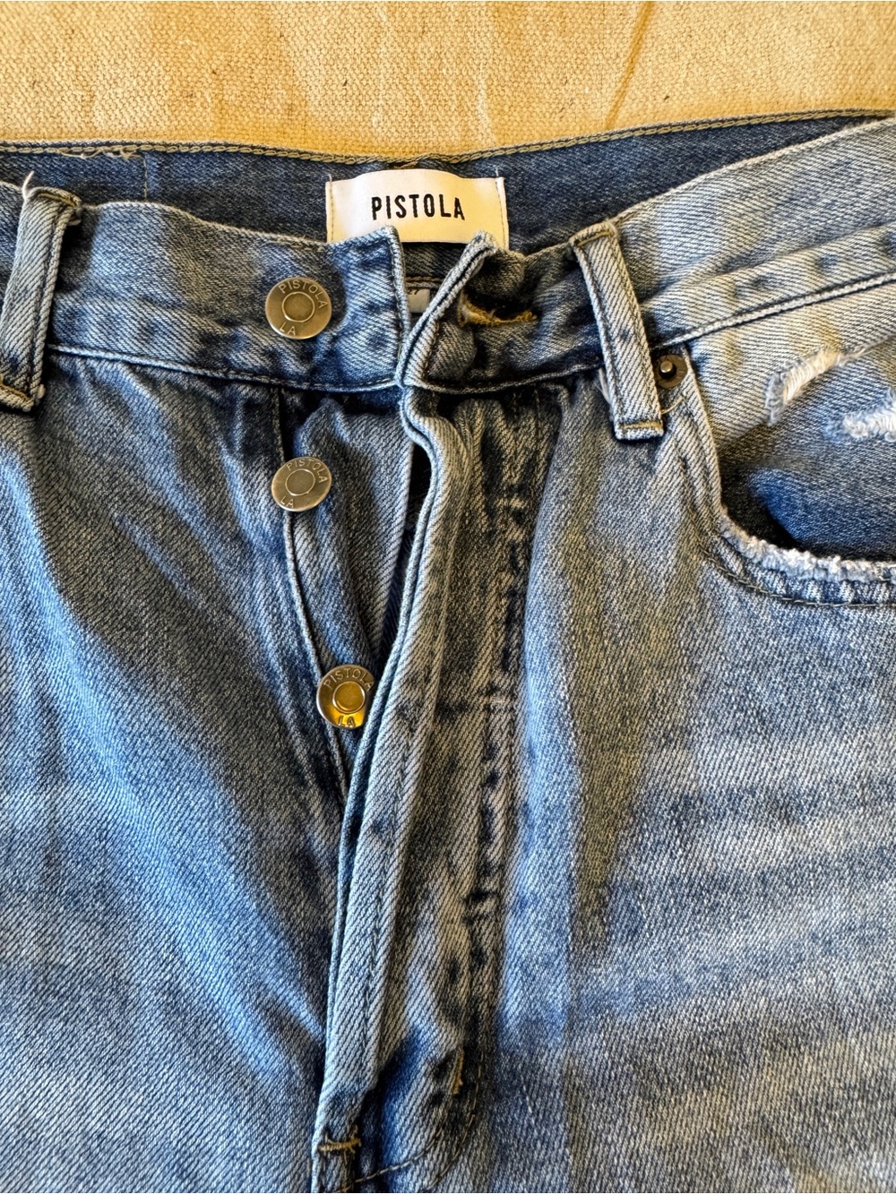 Pistola Cassie High Waist Ripped Crop Jeans Womens 27 Los Feliz Raw Hem Straight - Picture 3 of 14